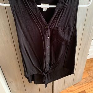 black button down tank top